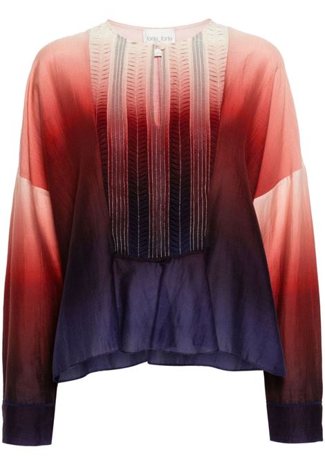 Multicolour gradient-effect pleat-detail blouse Strong strong - women FORTE FORTE | 12903BIS5012